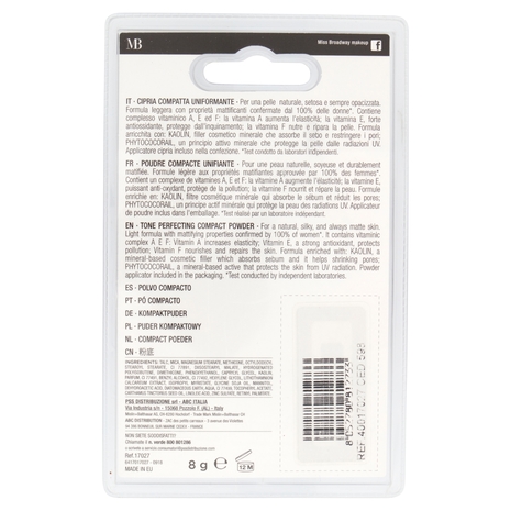 Miss Broadway Love Skin Powder Cipria Compatta Effetto Naturale Light Rose n.01 8 g